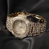 Iced Out Se New Fashion Hip Hop Punk Gold Silver Mens Ins Design Full Diamond Calender Large Dial Watches Gift3662768