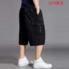 Duże rozmiary Mężczyźni Casual Shorts Sport Summer Streetwear Cargo Spodenki Cienkie Luźne Długa praca z kieszeniami Roupas Mens Odzież XX60MS 210720