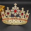 Bellezza lusso barocco vintage oro chiaro rotondo diadema sposa corona diademi nuziali re reale regina gioielli da sposa ornamenti per capelli X0625