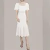 Mode Womens Elegant Vintage Kant Hol Summer Dress Casual Midi Party Mermaid 210520