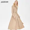 Trenchs pour femmes Jazzevar 2021 Printemps Automne Fonds Tempéramental sur le genou Un modèle Places Manteau à la mode Femme