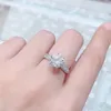 Cluster Rings Per Jewelry Moissanite Women Ring Round Luxury Style 2ct Gemstone 925 Sterling Silver Fine Q2041716