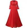 Yosimi vår sommar maxi röd chiffong vintage långa kvinnor klänning ankel-lenght ruffles ärm kväll fest kvinnlig vestidos 210604