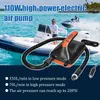 Herramientas neumáticas Bomba de aire eléctrica 20PSI Inflado automático de doble etapa de alta presión con 6 boquillas para tabla de surf de barco inflable