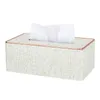 Tissue Boxes & Napkins 2021 Gold Rim Cover Wooden Napkin Towel Box Holder Marble Desktop Dispenser Organizer Case