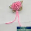 Flores decorativas grinaldas 1 pcs noiva casamento ajustável fita rosa dama de honra floral pulseira de mão de pulseira de fábrica