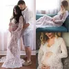 Kobiety w ciąży Bez rękawów Kwiatowy koronkowy szyfonowy sukienka macierzyńska do fotografii fotograficznej fotografii uliczna czarna biała