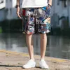 Summer Beach Shorts Men Hawaii linen Loose Straight Comfortable Drawstring Casual Hip Hop Homme s 5XL 210714