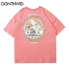 Tshirts Harajuku Anime Cartoon Angel Koszulka z krótkim rękawem T-shirt bawełniana Casual Fashion Streetwear Luźne Letnie Męskie Teees Topy 210602