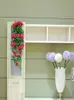 Couronnes de fleurs décoratives plante artificielle Rose vigne en soie décoration de la maison accessoires chambre bureau scène Mariage panier suspendu De