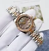 26MM zegarki damskie różowe złoto automatyczne mechaniczne półksiężyc Bezel ze stali nierdzewnej nadgarstek Fashion Girl Watch Gift