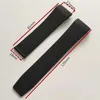 Assista a bandas Bandas de relógio de borracha de alta qualidade para f1 tiras de pulso 22mm Arc End Black Band com Buckle6315052 dobrável