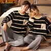 Couple Pajamas Fashion Mens Womens Loungewear Cotton Sleepwear Spring Autumn Long Sleeve Cartoon Printing Couple's PYJAMAS 210901