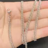 3mm 4mm catene in acciaio inossidabile placcato argento da donna girocolli da uomo per gioielli con collane con ciondolo hip-hop