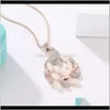 & Pendants Drop Delivery 2021 Opal Peacock Crystal Necklaces Gold Plated Long Chain Peocock Animal Pendant Necklace Women Party Jewelry Girls