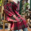 Johnature Women Warm Plaid Bomull Vinter Parkas O-Neck Långärmad Robes Vinter Lösa Tjocka Kvinnor Vintage Parkas 210521