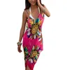 2021 Bohemian Malha Cover-Ups Mulheres Banheira Terno Floral Strap Swimwear Senhoras Vestido de Praia Sarong Envoltório Sexy Verão Cobertura 634 Z2