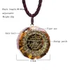 Pendentif Orgonite Collier Sri Yantra Collier Oeil de Tigre Géométrie Sacrée Énergie Guérison Yoga Bijoux X0707