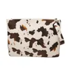 Solros Pu Cosmetic Case 9 Mönster Makeup Bag Faux Leather Wristlet Påsar Färg Leopardkopplingar Daybag Dom1851