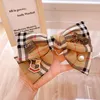 Koreaanse ornament Dongdaemun Graceful Online Influencer Classic B Plaid Bow Headband Set Clip Hair Ring8947622
