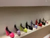 2022 Vår- och hösthow Kvinnors högklackade sandaler Vattentät plattform Multi-Color Rhinestone Silk Matching