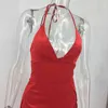 Kvinnor maxi klänning bodycon ny ankomst sommar röd v neck sexig kändis klubb natt fest klänning kväll vestidos 210422