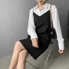 Spring Style Women's Suspender Dress A- Line Casual Elegant Outer Wear High Grade Sense Medium-Length 210607