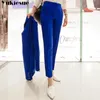 Moda blu disegni uniformi tailleur pantalone con giacche e pantaloni per ufficio donna blazer pantaloni abiti donna pantaloni set 210412