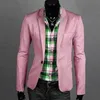 Homens formal jaqueta de moda terno casual slim caber um botão blazer casaco jaqueta