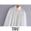 Women Fashion Semi-Sheer Loose White Blouses Vintage Long Sleeve Button-up Female Shirts Blusas Chic Tops 210507