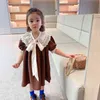 Girls Lace Cusual Dress for Kids Cotton A-line Sundress Detachable Short Sleeve Bohemian Clothing 210529