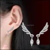 Andere oorbellen sieraden modieuze paardenoog Angel Wing 925 Sterling Sier Studs vrouwelijke oor G26 Drop levering 2021 LWFVH