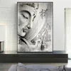 Målningar Abstrakt Svart Vit Religion Buddha Staty Canvas Målning Posters och Tryck Väggkonst Bilder Vardagsrum Heminredning