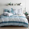 Nordic Stripes Bedding Geometry Duvet Cover With Pillowcase Quilt Covers Blue Single Twin Queen King Size Bed Set