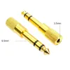 Adapter Plug 65mm 14quot Male to 35mm 18quot Female Jack Stereo Headphone Headset for Microphone Gold Plated7959642