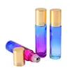 Flaconi a rullo per olio essenziale in vetro da 10 ml Flacone a colori sfumati con sfere in acciaio inossidabile Roll on-Bottle Perfetto per profumi di oli essenziali SN2642