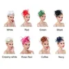 Bérets pour chapeaux Cocktail Tea Party filles femmes fleur maille rubans plumes fascinateurs chapeau Fedoras bandeau pince à cheveux