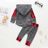 Baby babyjongen meisje kleding mode lange mouw hoodie sweatshirt pasgeboren tops + broek kerstset 0-3 6 12 18 24 maanden G1023