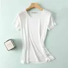 Sommer 50% Naturseide Modis Plus Größe Streetwear T-Shirt Frauen Camiseta Mujer T-Shirt T-Shirt T-Shirt Femme Tops Frauen Shirts 210401