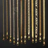 Złoty łańcuszek dla kobiet mężczyzn pszenica Figaro Rope kubański Link Chain złoty wypełniony naszyjniki ze stali nierdzewnej biżuteria męska prezent hurtowo