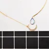 Chokers 2021 Trend Rhinestone Moon Pendant Choker Halsband för kvinnor Fashion Water Drop Statement Smycken Tillbehör Flickvän gåva