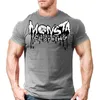 Muskel t-shirt bodybuilding fitness män toppar bomull singlets plus stor storlek mesh kort ärm