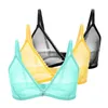 Varsbaby Sexig Fransk Ultra-Tunn Mesh Underkläder Lemon Gul Mint Grön Underkläder Sommar Andningsbar Bra Kombination 3 st / Varor 211110