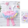 Summer Easter Baby Girls 3-pcs Sets Egg T-shirt + Tutu Skirt Socks Outfits Children Jumpsuit E020 210610