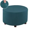 Elastic Round Ottoman Slipcover Footstool Protector Removable Washable Stretch Storage Sofa Foot Cover for Living Room 211116