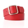 Bälten Retro Classic Fashion All-Match läderbälte Ljus kroppsfärg Square Buckle Simple Circle Pin Buckles Female 2021