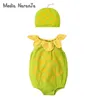 Été bébé garçons filles unisexe type de fruit chapeau avec body bébé enfant en bas âge coton mignon combinaison pographie tenues 211101