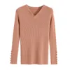 Autumn Fashion Sweater Women Long Sleeve Office Lady Pullovers V-neck Sexy Knitted Slim Elegant Woman 7251 210512