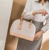 أعلى جودة ALMA BB PM حقيبة شل نساء حقائب اليد الجلدية الزهرة أكياس الكتف منقوشة مع حقائب اليد مصمم قفل CrossBody286M