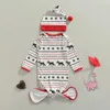 Christmas Newborn Kid Baby Boy Girl Sleeping Bag Long Sleeve Stripe Romper +Hat Cotton Cute lovely Sweet Outfit